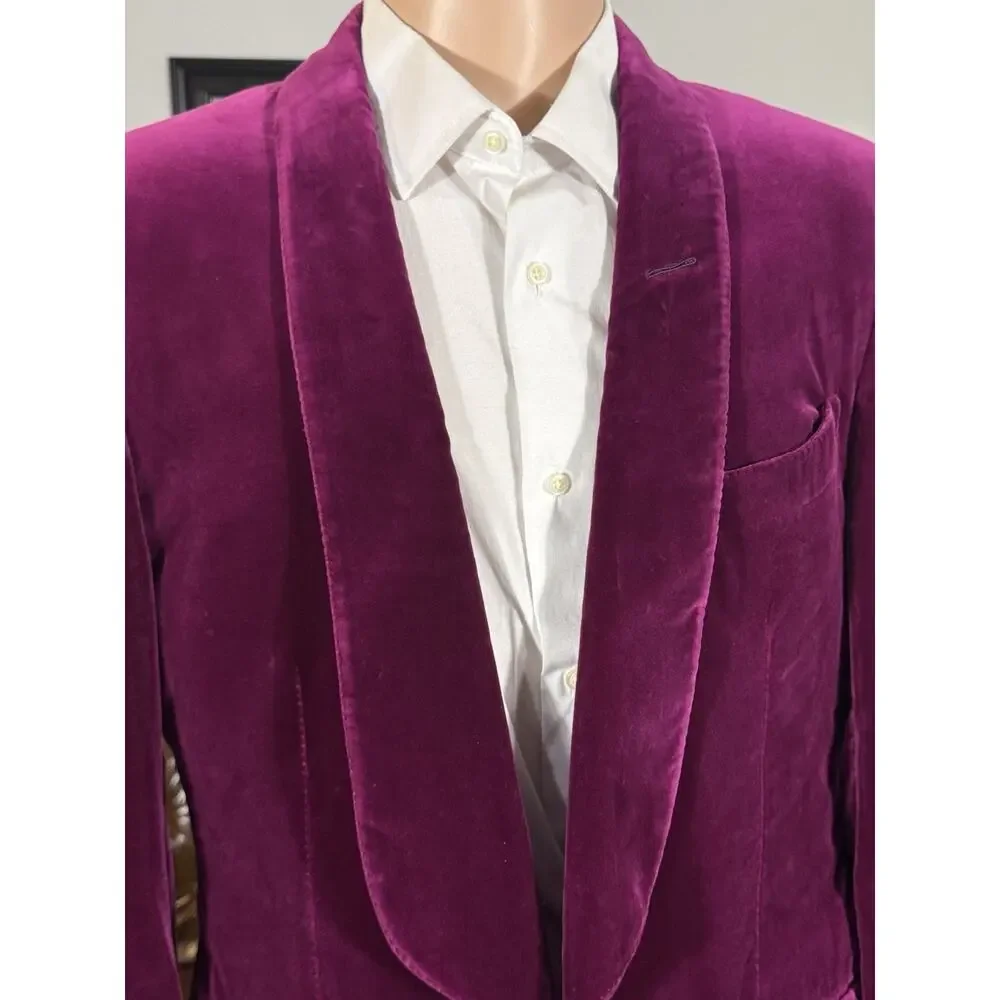 Tom Ford Fuschia Pink Velvet Shawl Lapel Collar Dinner Jacket Tuxedo 52 42R US